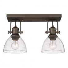  3118-2SF RBZ-SD - Hines 2-Light Semi-Flush in Rubbed Bronze with Seeded Glass